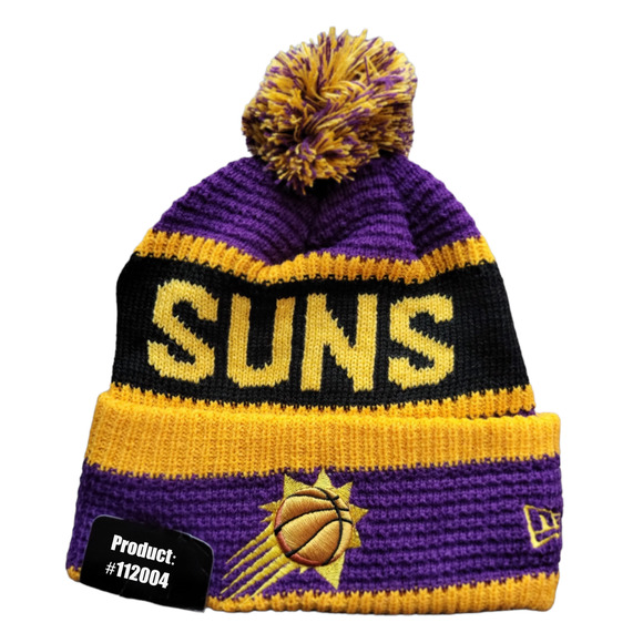 NWT Phoenix Suns Waffle Knit Sports Pom Beanie Fleece Lining OSFA Unisex‎ - Picture 3 of 5
